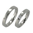 ペアリング プラチナ プラチナ900 pt900 2本 ペア ダイヤモンド 0.15ct 平打ち 3.5mm 無垢 アクセサリー 指輪 メンズ レディース ジュ...