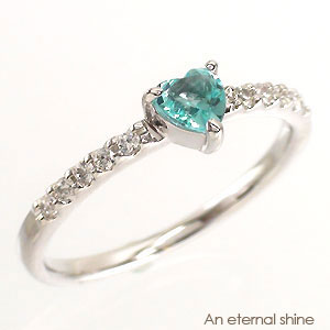 ピンキーリング 指輪 ハート ブルートパーズ 11月誕生石 ダイヤモンド 0.1カラット リング プラチナ プラチナ900 pt900 一粒 ファランジリング ...