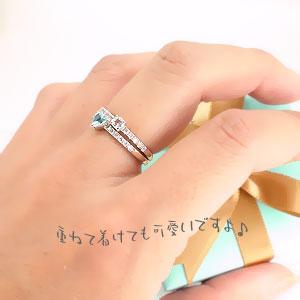 ピンキーリング ブルートパーズ ダイヤモンド リング 0.1ct プラチナ900 pt900 一粒 ハート 小指 ミディリング ファランジリング 11月誕生石 指輪 レディース ジュエリー アクセサリー プレゼント ギフト【送料無料】【コンビニ受取対応商品】