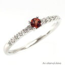 ピンキーリング 一粒 ガーネット 1月誕生石 ダイヤモンド プラチナ900 指輪 ダイヤ 0.1ct リング pt900 エタニティリング ファランジリング レ...