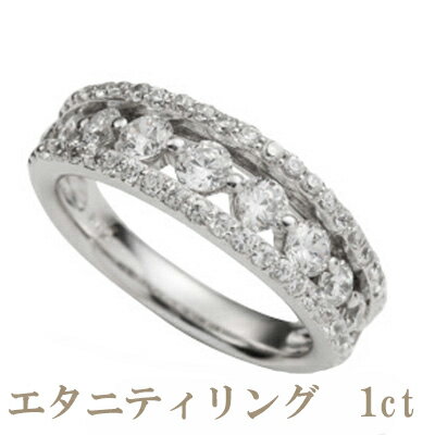 ダイヤモンドリング ダイヤ 1カラット プラチナ プラチナ900 pt900 エタニティリング ハーフエタニティリング 婚約指輪 刻印 品質保証書 女性 レディ...