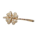 指輪 クローバー ダイヤモンド リング ダイヤ 0.15ct ピンキーリング 10金 k10 10k イエローゴールド ピンクゴールド ホワイトゴールド 婚約指...