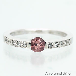 指輪 ピンクトルマリン ダイヤモンド 0.1カラット リング 18金 k18ゴールド 一粒 エタニティリング ピンキーリング ファランジリング ミディリング 1...