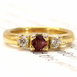 ベビーリング 18金 k18 イエローゴールド ピンクゴールド ホワイトゴールド 18k ガーネット 1月誕生石 ダイヤモンド 0.02ct ペンダント トップ...