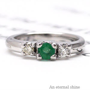 ベビーリング 18金 k18 ホワイトゴールド イエローゴールド エメラルド 5月誕生石 ダイヤモンド 0.02ct ペンダント トップ 出産祝い 誕生祝い 記...