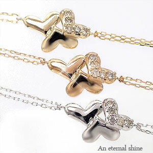 アンクレット アジャスター付 0.04ct 10金 k10 イエローゴールド ピンクゴールド ホワイトゴールド 10k ダイヤモンド 足首 足 ハート 品質保証...