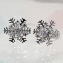 キュービックジルコニア K14ホワイトゴールド 雪の結晶ピアス レディース ジュエリー アクセサリー プレゼント ギフト 人気 おすすめ 送料無料 母の日