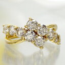 ダイヤモンド リング 18金 18k k18 イエローゴールド ピンクゴールド ホワイトゴールド ダイヤ 2ct 指輪 テンダイヤモンド 10石 記念日 フラワ...
