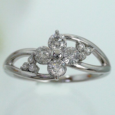 乐天商城 - ダイヤモンドリング pt900 プラチナ 0.5カラット フラワー 指輪 婚約指輪 刻印 品質保証書 女性 レディース ジュエリー アクセサリー 人気 おすすめ プレゼント ギフト 贈り物 送料無料 SSS