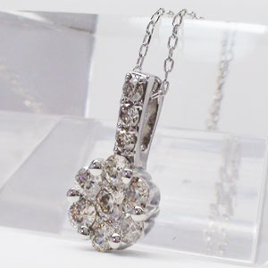 乐天商城 - ダイヤモンド ネックレス pt900 プラチナ 0.6ct テンダイヤモンド 10石 10粒 記念日 フラワー ペンダント チェーン 品質保証書 女性 レディース ジュエリー アクセサリー 人気 おすすめ プレゼント ギフト 贈り物 送料無料 SSS