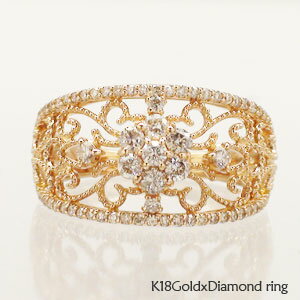 ダイヤモンドリング 0.5カラット 指輪 アンティーク調 ミル打ち 18金 18k k18 イエローゴールド ピンクゴールド ホワイトゴールド 婚約指輪 刻印 品質保証書 女性 レディース ジュエリー アクセサリー 人気 おすすめ プレゼント ギフト 贈り物 送料無料 SSS