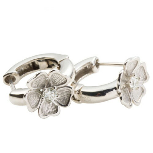 フープピアス 中折れピアス ダイヤモンドピアス ダイヤ 0.1カラット 18金 k18 イエローゴールド ピンクゴールド ホワイトゴールド 18k 品質保証書 ...