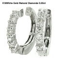 イヤリング 18金 ダイヤモンド 0.3ct k18ホワイトゴールド フープ ピアリング 中折れ式イヤリング レディース ジュエリー アクセサリー プレゼント ...