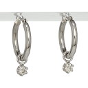 パイプ 2mm×15mm フープピアス 一粒ダイヤモンド ピアス ソリティア 0.2ct プラチナ プラチナ900 pt900 チャーム レディース ジュエリー...