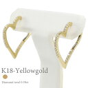ダイヤモンド ピアス 0.5ct k18 k18イエローゴールド オープンハート フープピアス レディース ジュエリー アクセサリー プレゼント ギフト 人気 ...