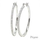 フープピアス ダイヤモンド ピアス 1.50ct プラチナ プラチナ900 pt900 エタニティ 30mm レディース ジュエリー アクセサリー プレゼント ...