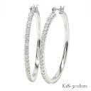 フープピアス ダイヤモンド ピアス 1.50ct 18金 18k k18 イエローゴールド ピンクゴールド ホワイトゴールド エタニティ 30mm レディース ...