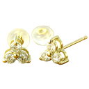 ピアス スリーストーン トリロジー ダイヤモンド 0.40ct 18金 k18 18k イエローゴールド ピンクゴールド ホワイトゴールド スタッドピアス レデ...