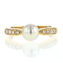 MIKIMOTO ミキモト K18YG イエローゴールド リング アコヤ真珠 6.2mm ダイヤモンド パール 指輪 10.5号【新品仕上済】【zz】【中古】【送料無料】(4)