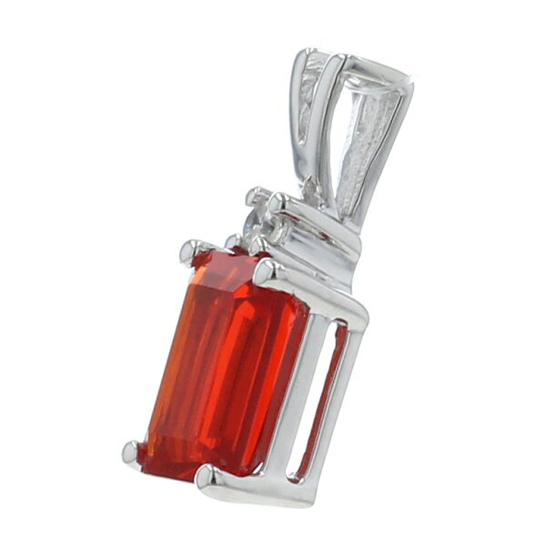 EverydayGoldrushのK10WG ホワイトゴールド ネックレストップ ファイアオパール ダイヤモンド レクタングル スクエア シンプル【新品仕上済】【zz】【中古】【送料無料】｜アングル2