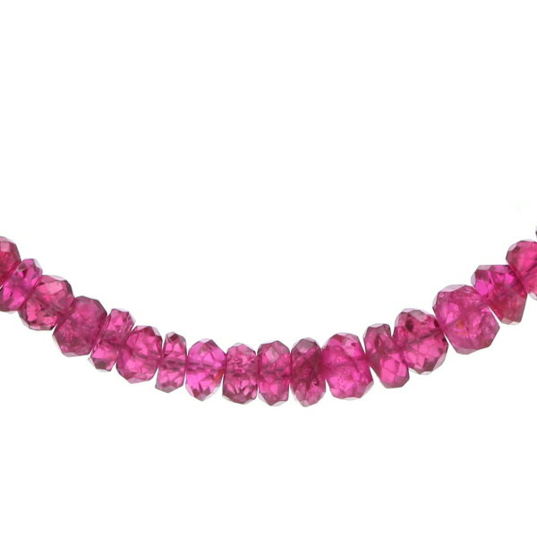 楽天EverydayGoldrushGSTV K18WG ホワイトゴールド ネックレス レッドスピネル 35.00ct ビーズ ボタンカット 一連 44cm【新品仕上済】【zz】【中古】【送料無料】