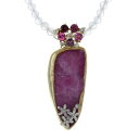 K18YG WG ネックレス 紫石 28.0ct ダイヤモンド 0.12ct トルマリン 0.61ct クォーツ ラフカット 43cm【新品仕上済】【zz】【中古】【送料無料】