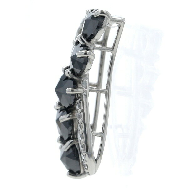 EverydayGoldrushのPt950 プラチナ ネックレストップ ブラックダイヤモンド 2.24ct ダイヤモンド 0.16ct ハート ウェーブ【新品仕上済】【zz】【中古】【送料無料】｜アングル2