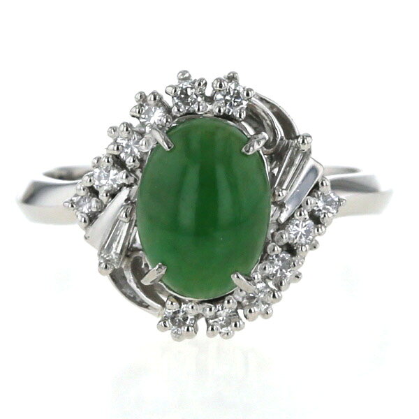 【中古】Pt900プラチナリング翡...