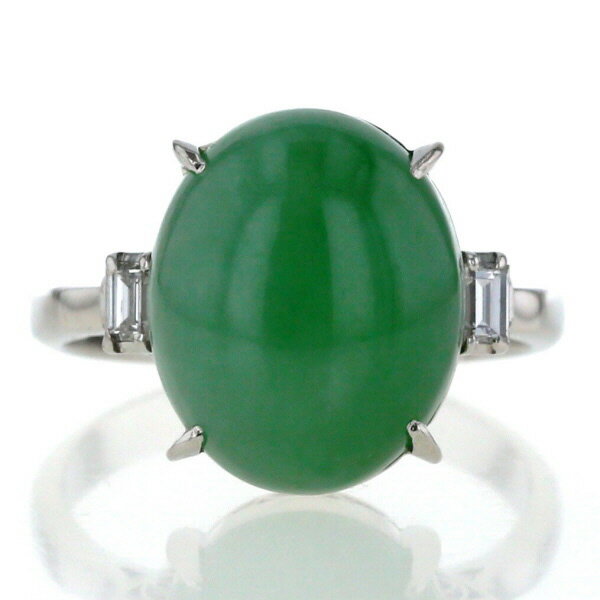 【中古】Ptプラチナリング翡翠ヒス...