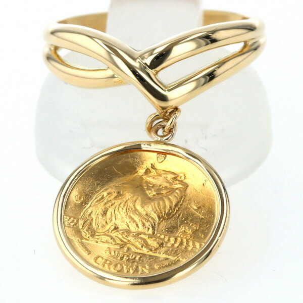 K24YG K18YG イエローゴールド リング マン島キャットコイン 1/25oz 1995年 クロス 金貨 指輪 10号【新品仕上済】【zz】【中古】【送料無料】のサムネイル