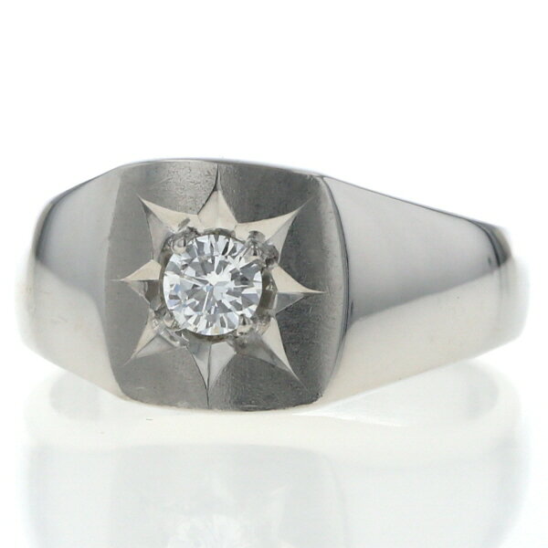Pt900 プラチナ リング ダイヤモンド 0.25ct 三味型 印台 シグネット 後光留め 五光 つや消し 指輪 19号 仕上 auc-everydaygoldrush-10176091 EverydayGoldrush サンプル画像2