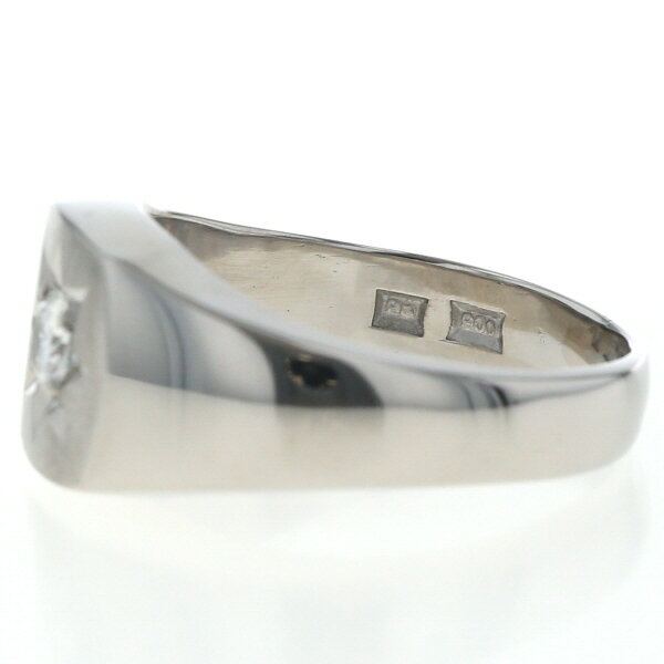Pt900 プラチナ リング ダイヤモンド 0.25ct 三味型 印台 シグネット 後光留め 五光 つや消し 指輪 19号 仕上 auc-everydaygoldrush-10176091 EverydayGoldrush サンプル画像3
