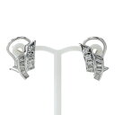 K18WG ホワイトゴールド ピアス ダイヤモンド 0.38ct/0.38ct カーブバー テーパーバケット マルチカット【新品仕上済】【zz】【中古】【送料無料】