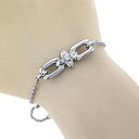 Pt850 プラチナ ブレスレット ダイヤモンド 0.07ct チェーンデザイン 花 フラワー クロス 十字 17cm【新品仕上済】【zz】【中古】【送料無料】(4)