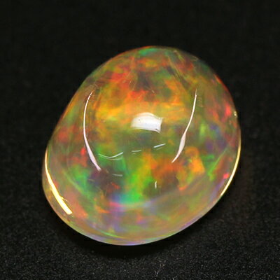 オーロラの世界♪天然メキシコオパール（ファイヤーオパール） 1.40ct オーバルカボ...