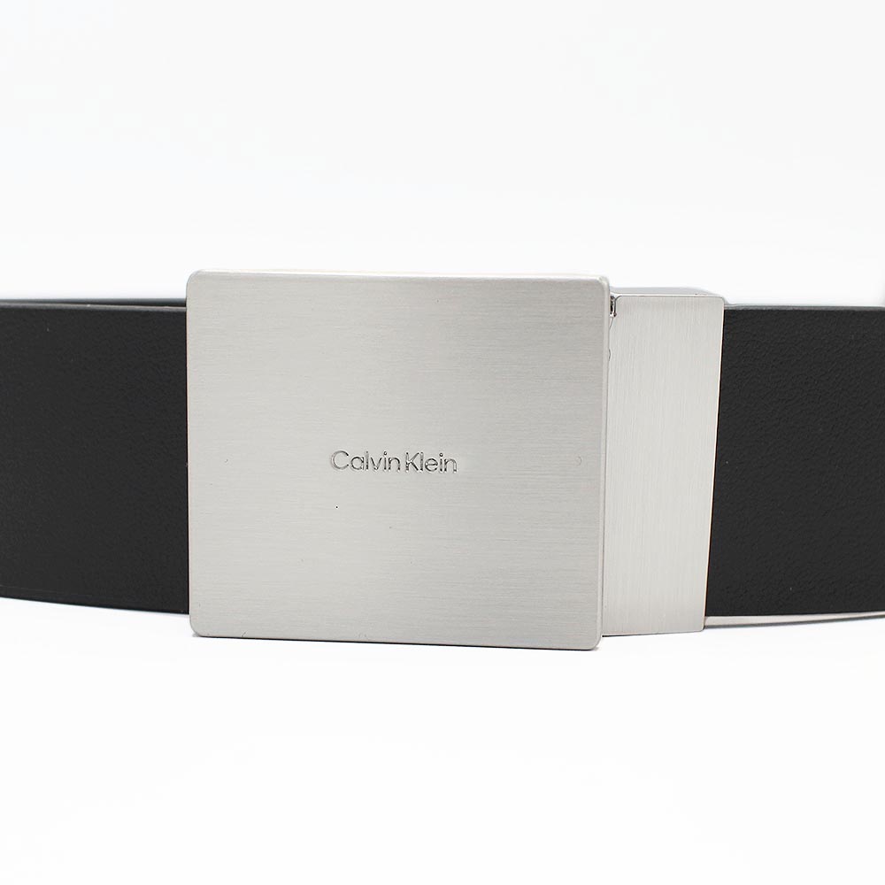 カルバンクライン　Calvin Klein　ベルト　K50K512660　スクエアメタルバックル　牛革　レザー　ブラック　EUROPEライン　ADJ CASUAL PLAGUE 35MM