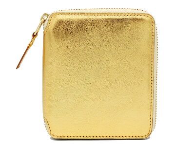 COMME des GARCONS ≪コムデギャルソン≫ ラウンドファスナー二つ折り財布 SA2100G GOLD LINE GOLD メタリックゴールド 牛革 レザー スペイン製 メンズ レディース 【送料無料】