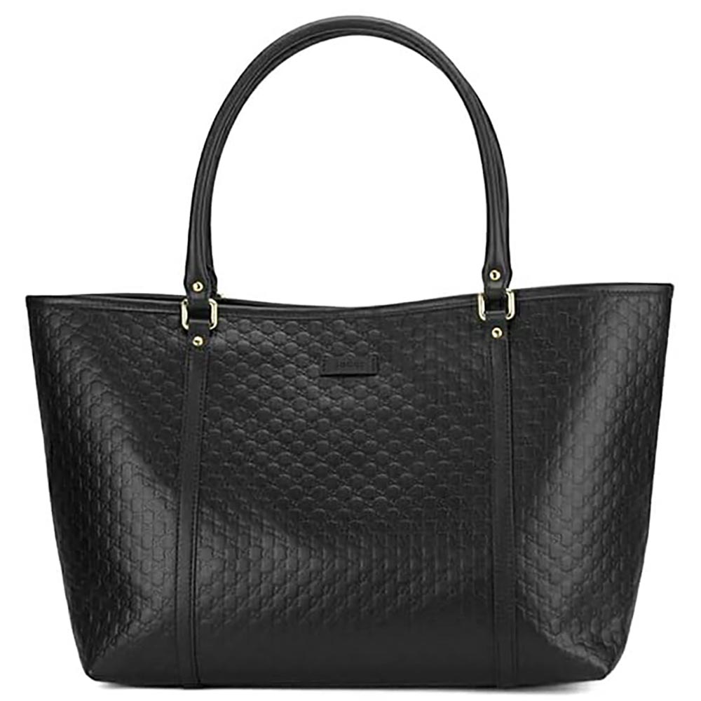 グッチ シマ グッチ　GUCCI　449647 BMJ1G 1000　トートバッグ　ブラック　レザー　マイクログッチシマ　アウトレット