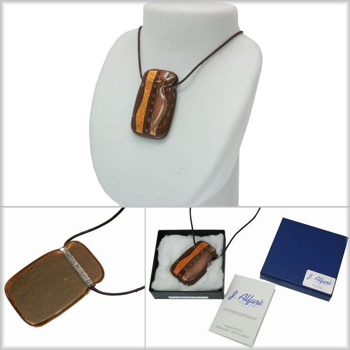 J.Alfare　　≪ジョセフ・アルファーレ≫チョーカー　/ 14　Rectangle　ブラウンオーストリアガラス製ハンドメイド　【セール】