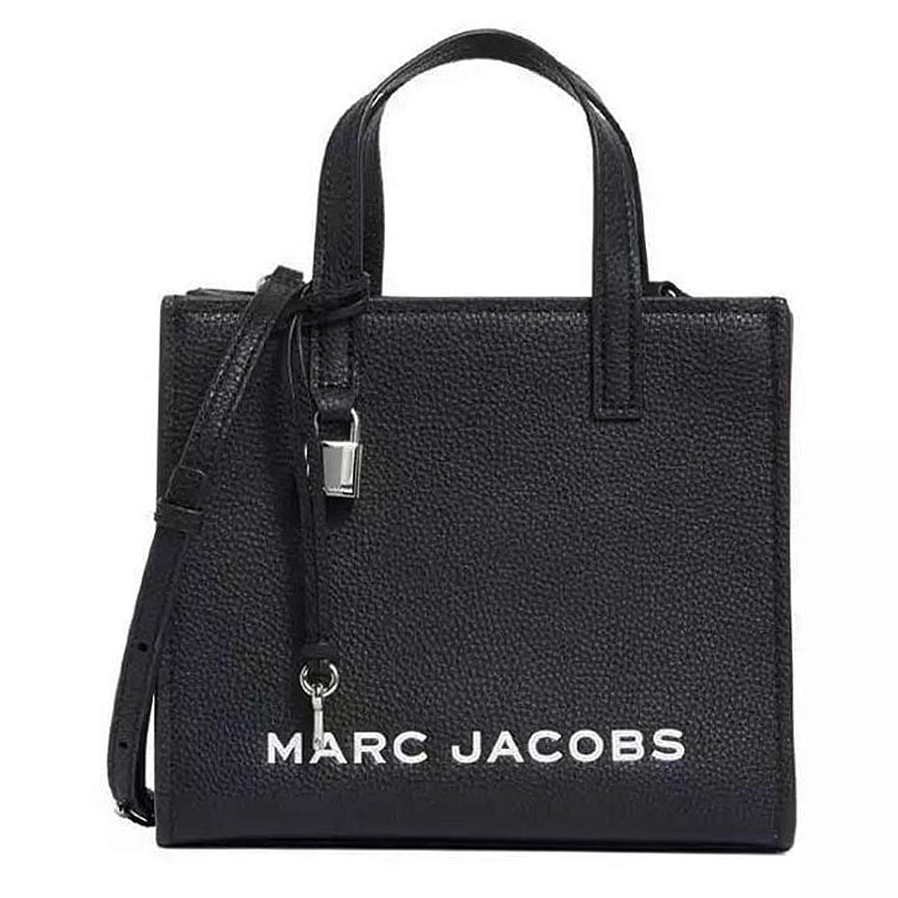 マークジェイコブス　MARC JACOBS　トートバッグ ミニ　4R3HTT020H02　ブラック　ホワイトロゴ　レザー　BOLD GRIND　ショルダーバッグ