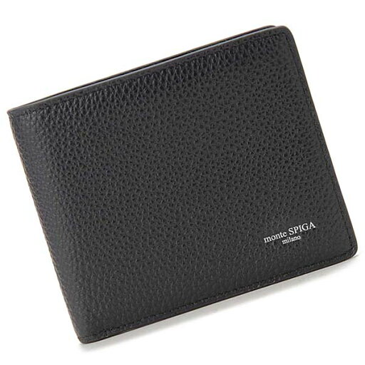 monte SPIGA ≪モンテスピガ≫ ふたつ折り財布 MOSMSP006BK 小銭入れ無し スリム 黒 ブラック レザー 牛革 二つ折り 【送料無料】【セール】 monte SPIGA ≪モンテスピガ≫ ふたつ折り財布 MOSMSP006BK 小銭入れ無し スリム 黒 ブラック レザー 牛革 二つ折り 【送料無料】【セール】