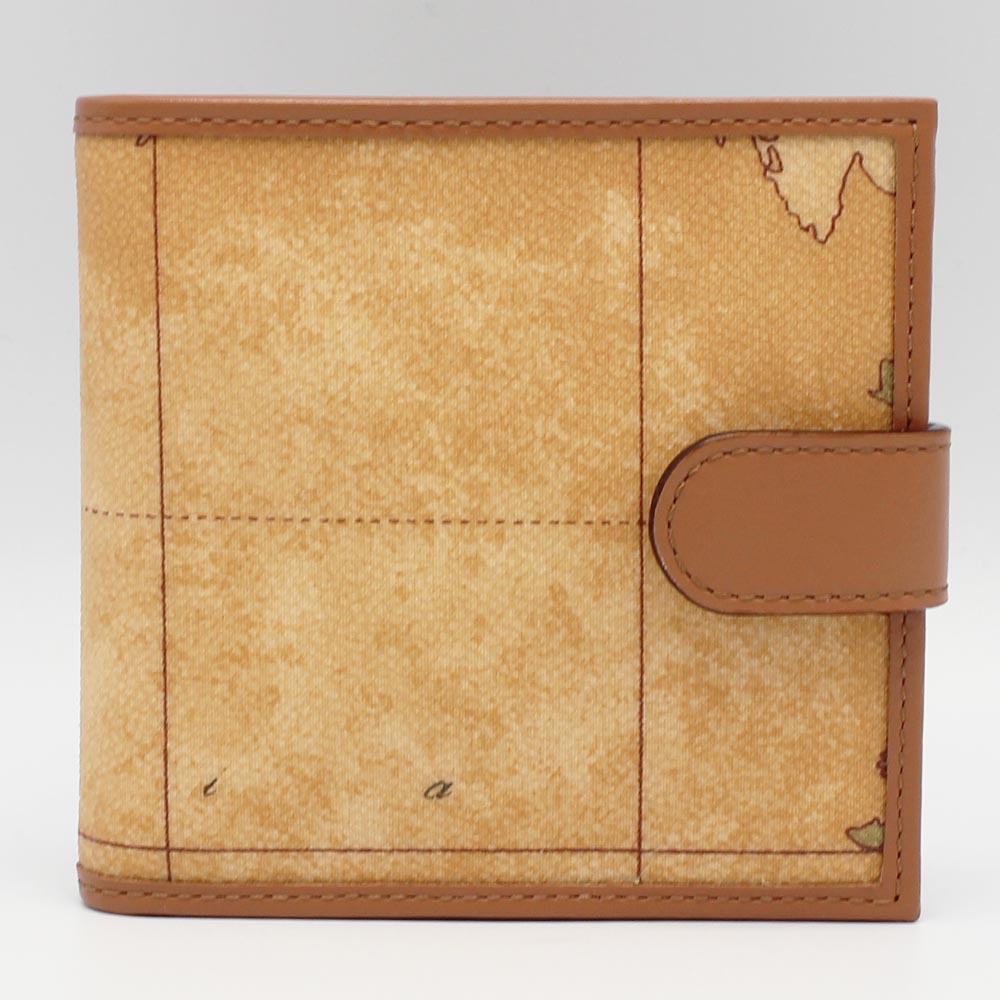 PRIMA CLASSE　プリマクラッセ　W011 -6000　(#11)　二つ折り財布　世界地図柄　ブラウン　PVC　レザー（画像1~3枚目の柄目をお送りします。）　1A CLASSE　ふたつ折財布