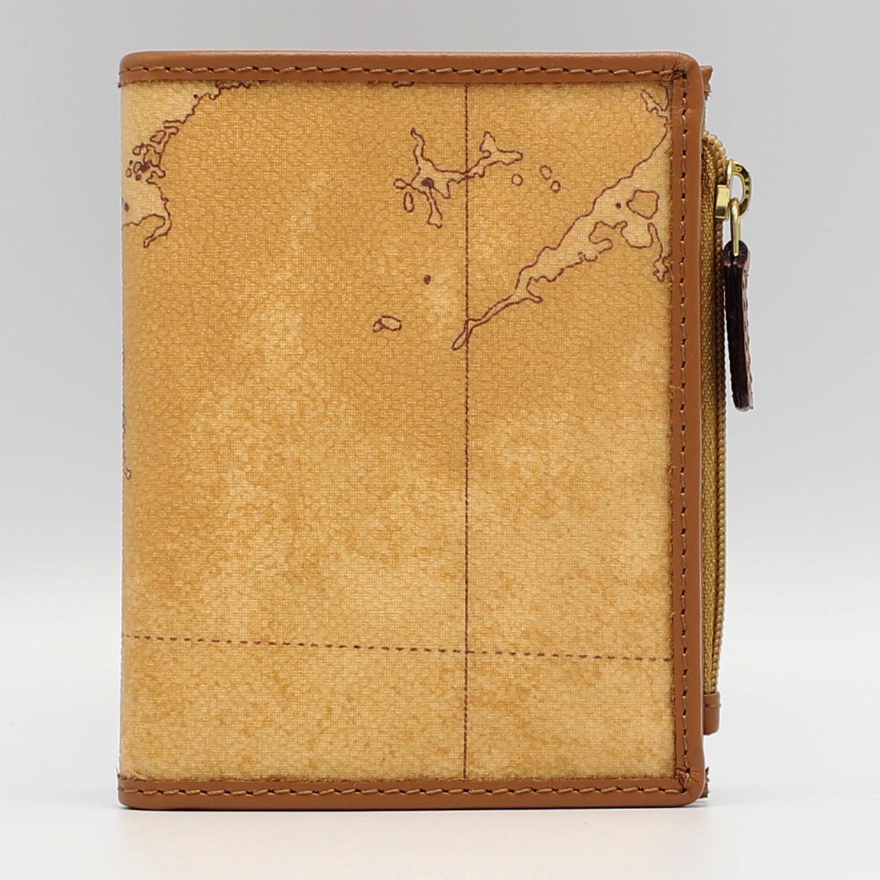 PRIMA CLASSE　　≪プリマクラッセ≫　W107 -6000 (#107)　ふたつ折り財布　　世界地図柄　　ブラウン　P..