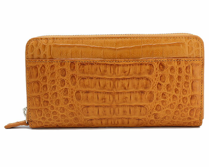 RODANIA　≪ロダニア≫　ラウンドファスナー長財布　0277　キャメル　カイマンワニ革xクロコ型押し牛革　高級皮革