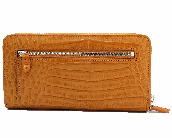 RODANIA　≪ロダニア≫　ラウンドファスナー長財布　0277　キャメル　カイマンワニ革xクロコ型押し牛革　高級皮革