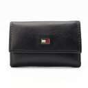 トミー ヒルフィガー キーケース ■■■　訳あり特価商品　■■■　#265　トミーヒルフィガー　TOMMY HILFIGER　キーケース　31TL17X002　ブラック　黒　レザー　牛革※※ 前面に若干の色ムラ、すじ跡がございます。また内面の左下側のトリミング箇所に不揃いがございます。