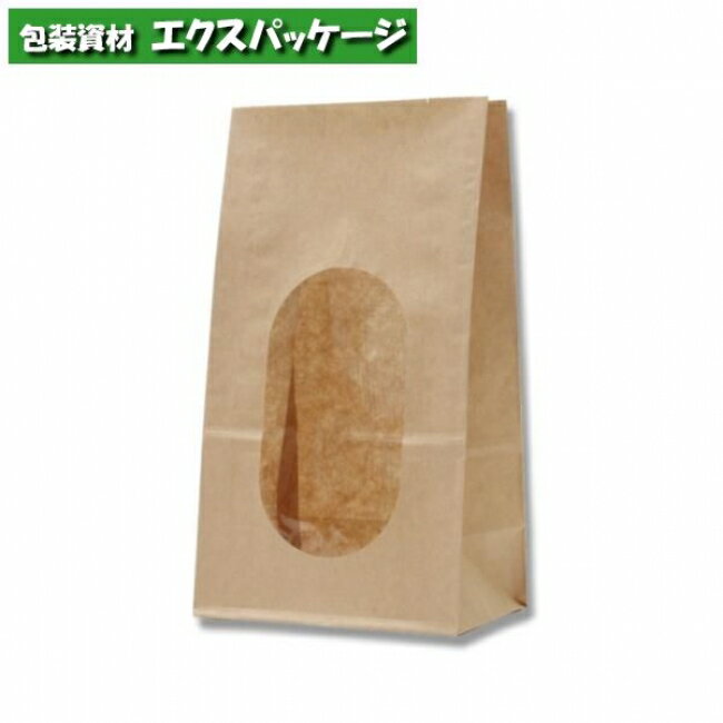 窓付袋 No.4 内側全面ラミネート 未晒無地 クラフト 2000枚入 #004080401 ケース販売 取り寄せ品 シモジマ