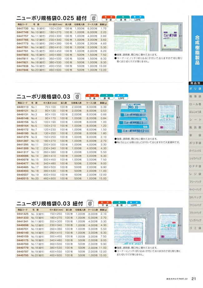 �˥塼�ݥ��ޡ�0.03mm��No.15��100�硡ʿ�ޡ�Ʃ����LDPE��0440078��ʡ������