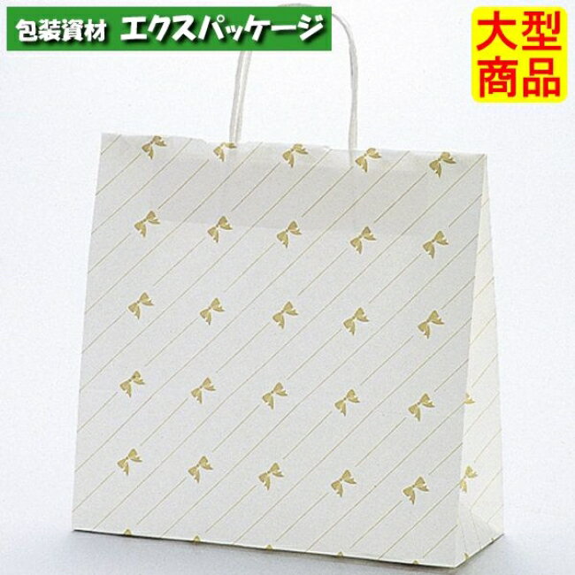 手提袋　ラッピーバッグ　No.3　リボンストライプ　300枚　0120618　ケース販売　大型商品　取り寄せ品..