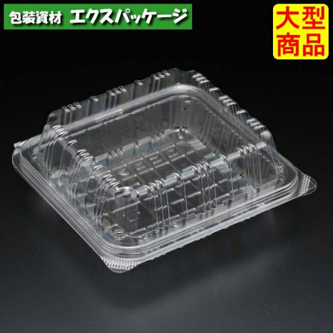 ユニコン　LS-角3(盛)　透明　800枚入　本体・蓋一体　5LK3510　ケース販売　大型商品　取り寄せ品　スミ